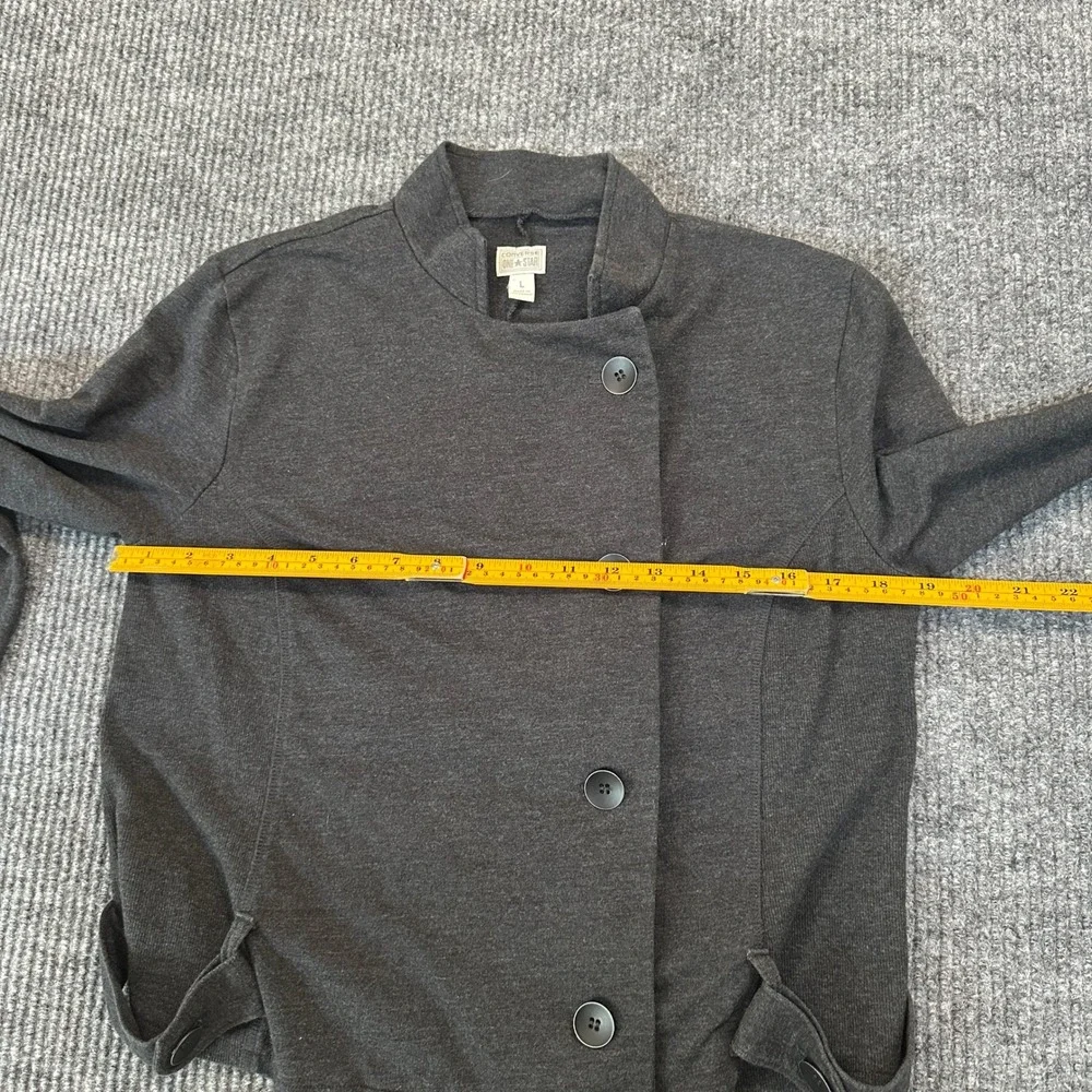 Converse Women One Star Asymmetrical Jacket L Charcoal Grey Cotton Blend Moto
